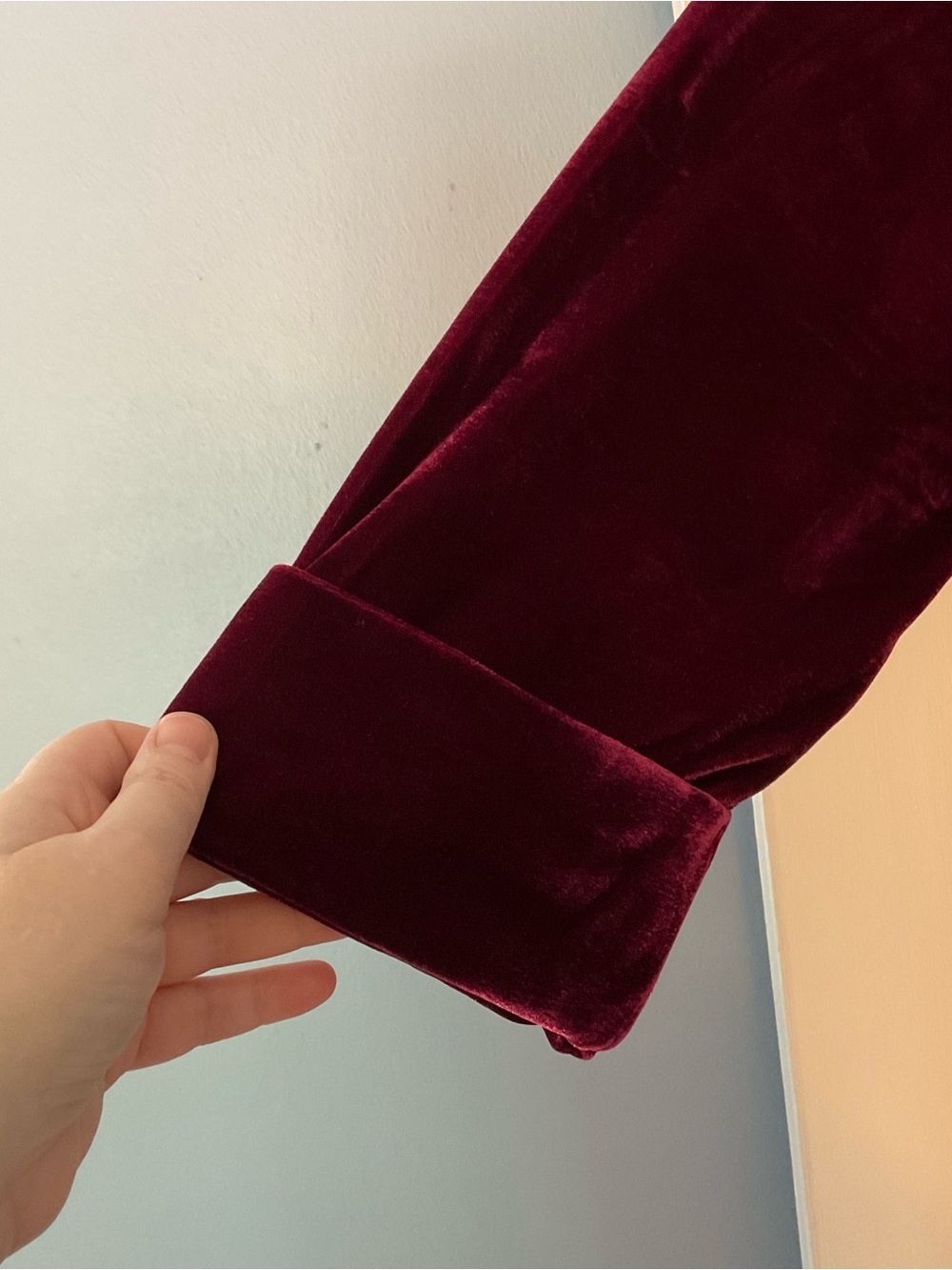 Soft Surroundings Verona Tunic Top Velvet Burgundy Red Plus 1X Pintuck Ruffle - Picture 3 of 8